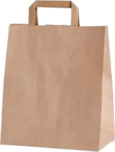 TORBA papierowa brązowa uchwyt płaski 180x85x230 (250szt)