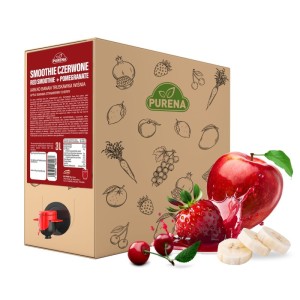 Smoothie czerwone owoce -  jabłko banan truskawka wiśnia z sokiem   Granatu  NFC 3 L 